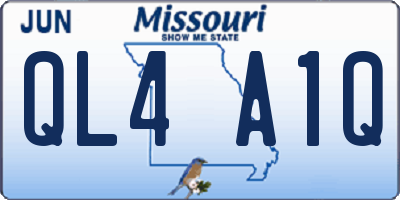 MO license plate QL4A1Q
