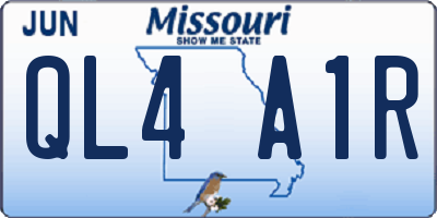 MO license plate QL4A1R
