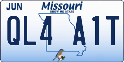 MO license plate QL4A1T