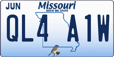 MO license plate QL4A1W