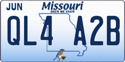 MO license plate QL4A2B