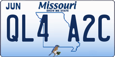 MO license plate QL4A2C