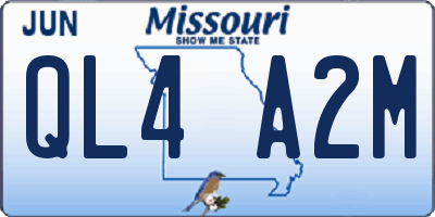 MO license plate QL4A2M