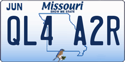 MO license plate QL4A2R