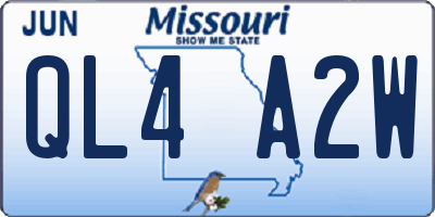 MO license plate QL4A2W