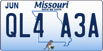 MO license plate QL4A3A