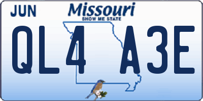 MO license plate QL4A3E