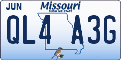 MO license plate QL4A3G