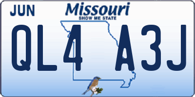 MO license plate QL4A3J