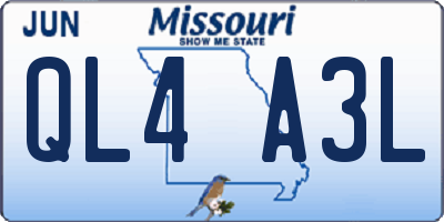 MO license plate QL4A3L