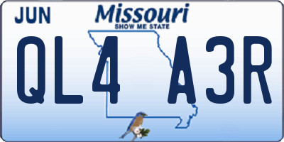 MO license plate QL4A3R