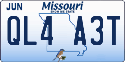 MO license plate QL4A3T