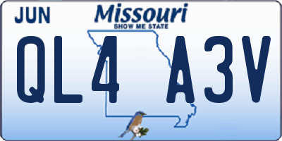MO license plate QL4A3V