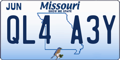 MO license plate QL4A3Y