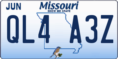 MO license plate QL4A3Z