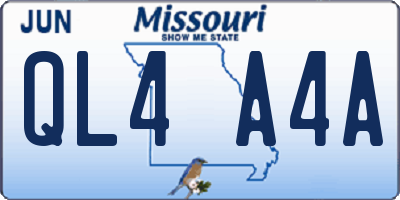 MO license plate QL4A4A