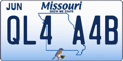 MO license plate QL4A4B