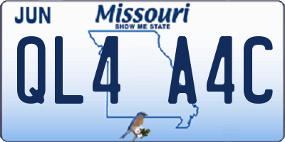 MO license plate QL4A4C