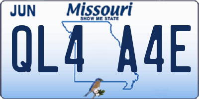 MO license plate QL4A4E