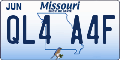 MO license plate QL4A4F