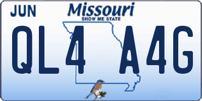 MO license plate QL4A4G