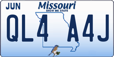 MO license plate QL4A4J