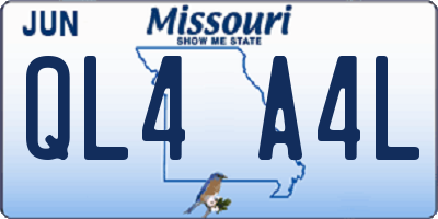 MO license plate QL4A4L