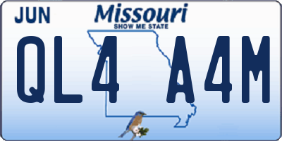 MO license plate QL4A4M