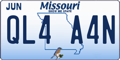 MO license plate QL4A4N