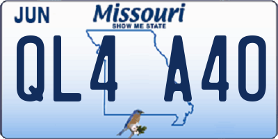 MO license plate QL4A4O
