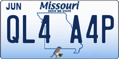 MO license plate QL4A4P