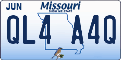 MO license plate QL4A4Q