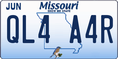 MO license plate QL4A4R