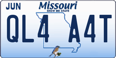 MO license plate QL4A4T