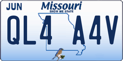 MO license plate QL4A4V