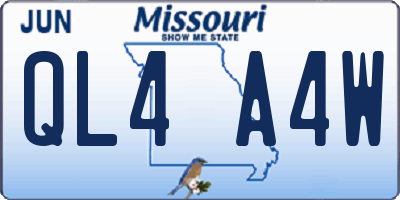 MO license plate QL4A4W