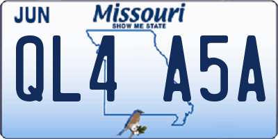MO license plate QL4A5A