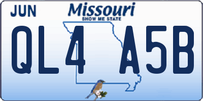MO license plate QL4A5B