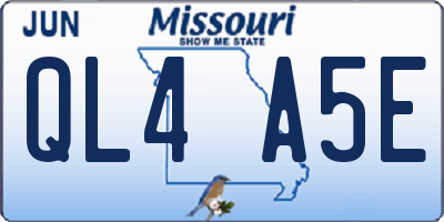 MO license plate QL4A5E