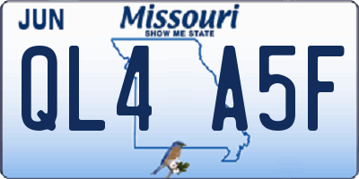 MO license plate QL4A5F