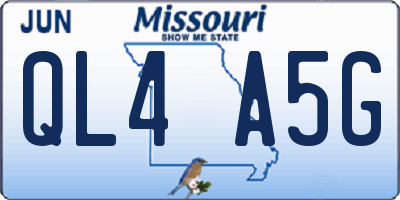MO license plate QL4A5G