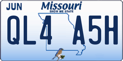 MO license plate QL4A5H