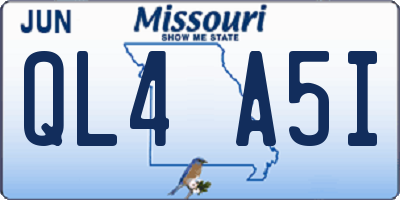 MO license plate QL4A5I