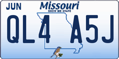 MO license plate QL4A5J