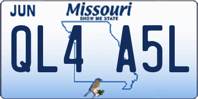 MO license plate QL4A5L