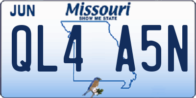 MO license plate QL4A5N