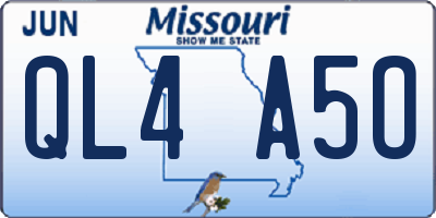 MO license plate QL4A5O