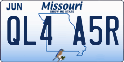 MO license plate QL4A5R