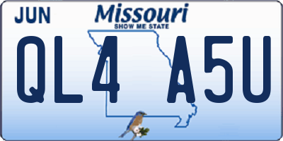 MO license plate QL4A5U