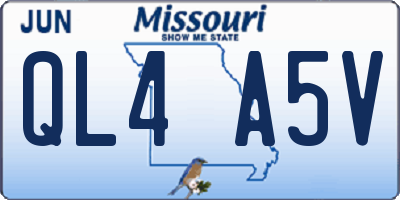 MO license plate QL4A5V